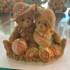 Cherished Teddies Figurine with Pink and Tan Accents